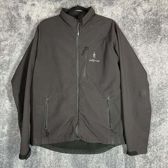 Kryptek Jacket Mens Large Black Full Zip Softshell Tactical Wokwear Pockets - Picture 1 of 7